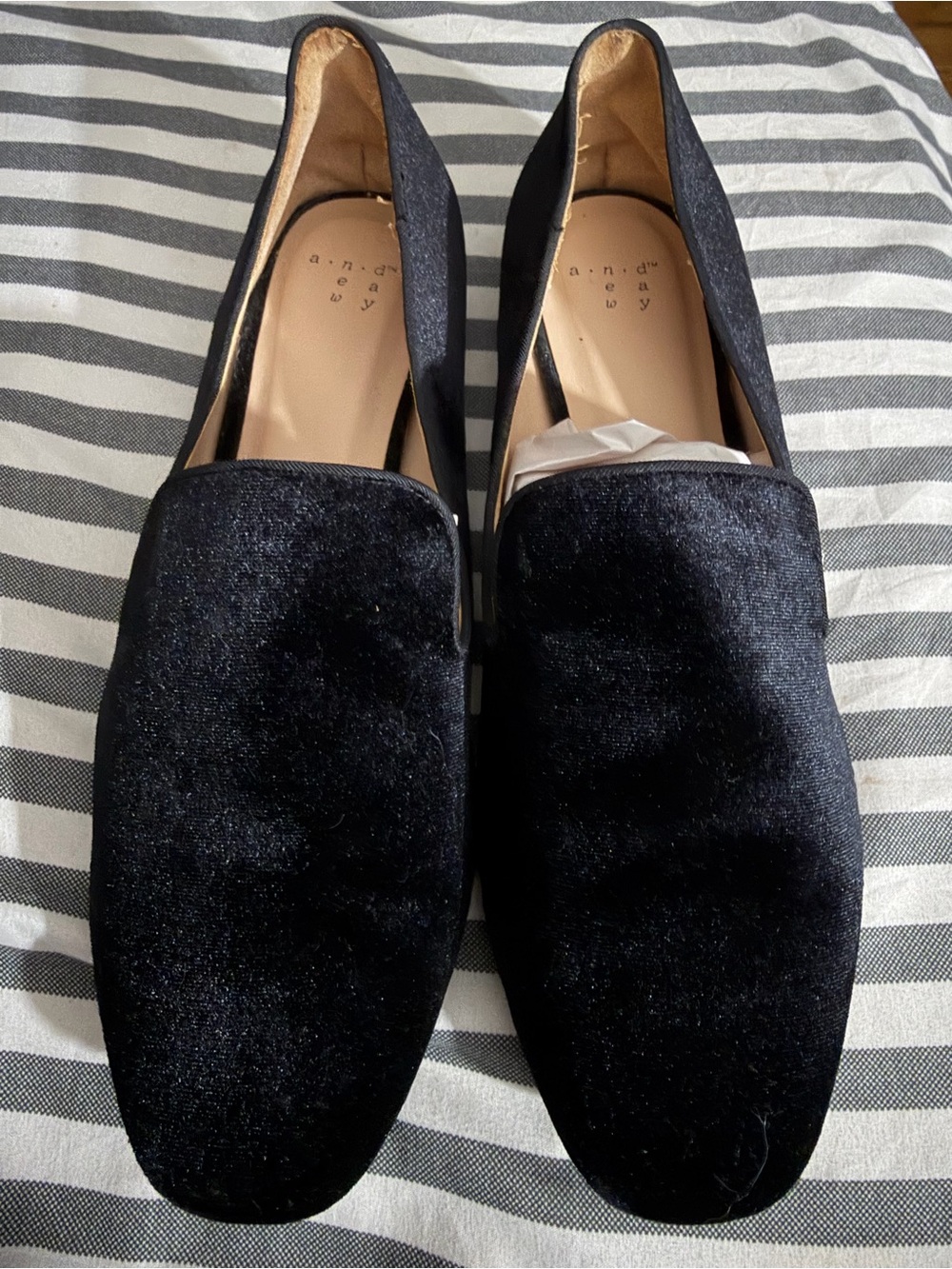 a new day Black Velvet Slip-On Loafers